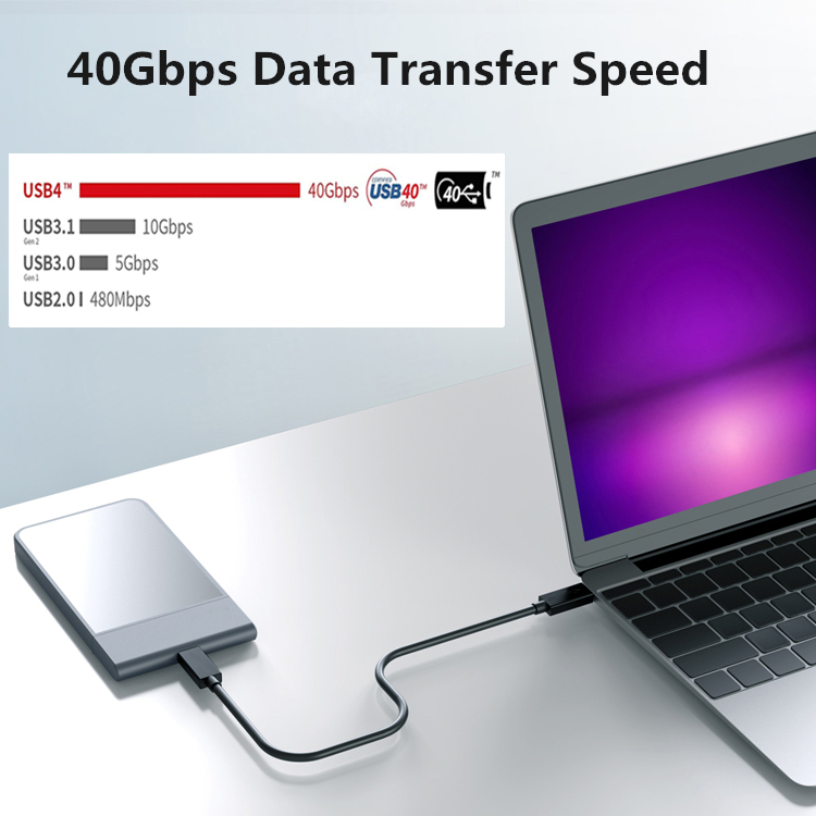 TID 5342 USB-IF Certified thunderbolt 4 data cable 40gbs 100w 8k 60hz For 8K60Hz UHD Display (3)