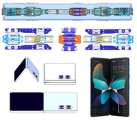 Left and Right Fold Phone Hinge 150 X 19 X 3.16mm 