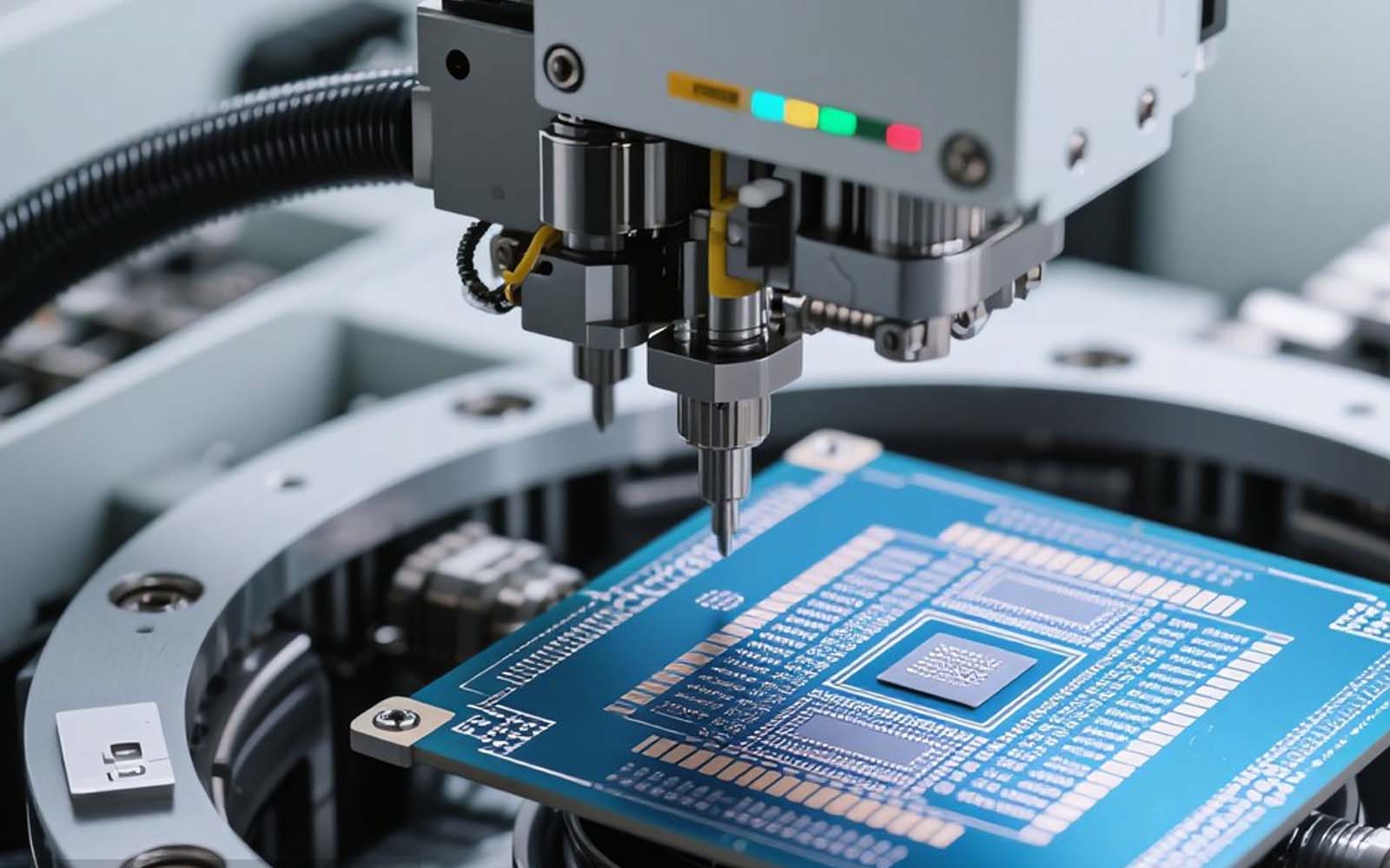 Precision CNC Machining Center manufacturing high-density PCB circuit boards for connectors
