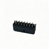 3.00mm Pitch 2*7 Pin Connector, 180° Type, LCP Black Housing Without Side Fork Feet