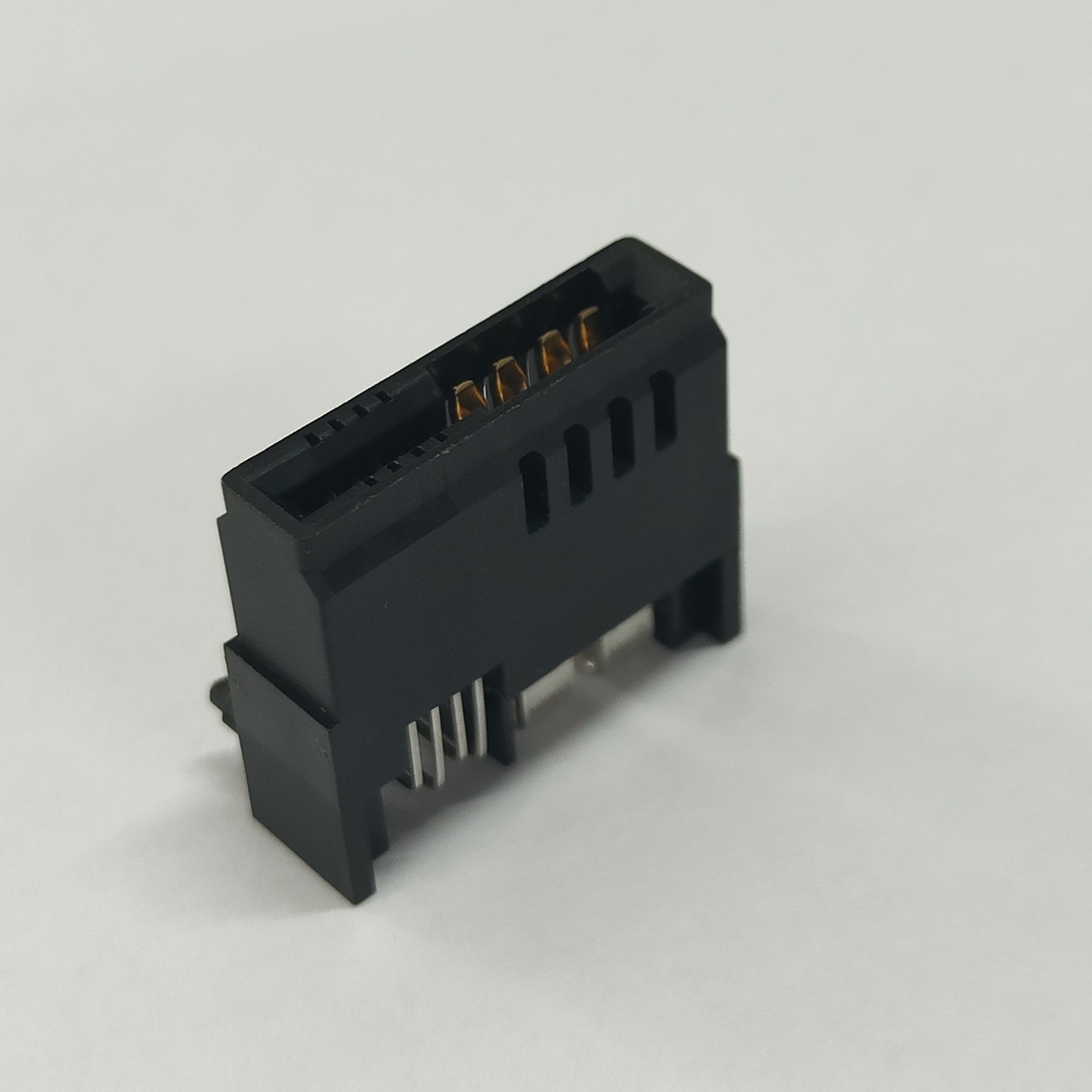 High Current 2x2P RA Female Conn, 5.08 Power 1.27 Signal, 10µ" Au, Black