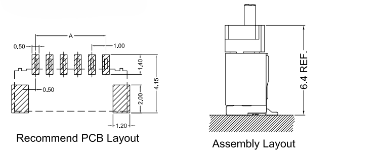 Detailed pad layout and cumulative pitch dimensions for CONSHARE 1.00mm single row SMT connector – shows pin‑to‑pin spacing and overall length reference for 11‑pin, 15‑pin, and custom pin counts