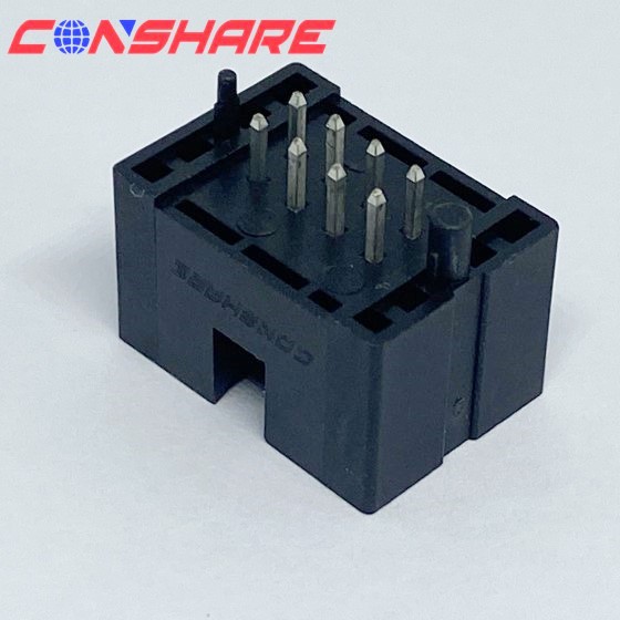 Fan Socket 2x4P DIP Black 5A