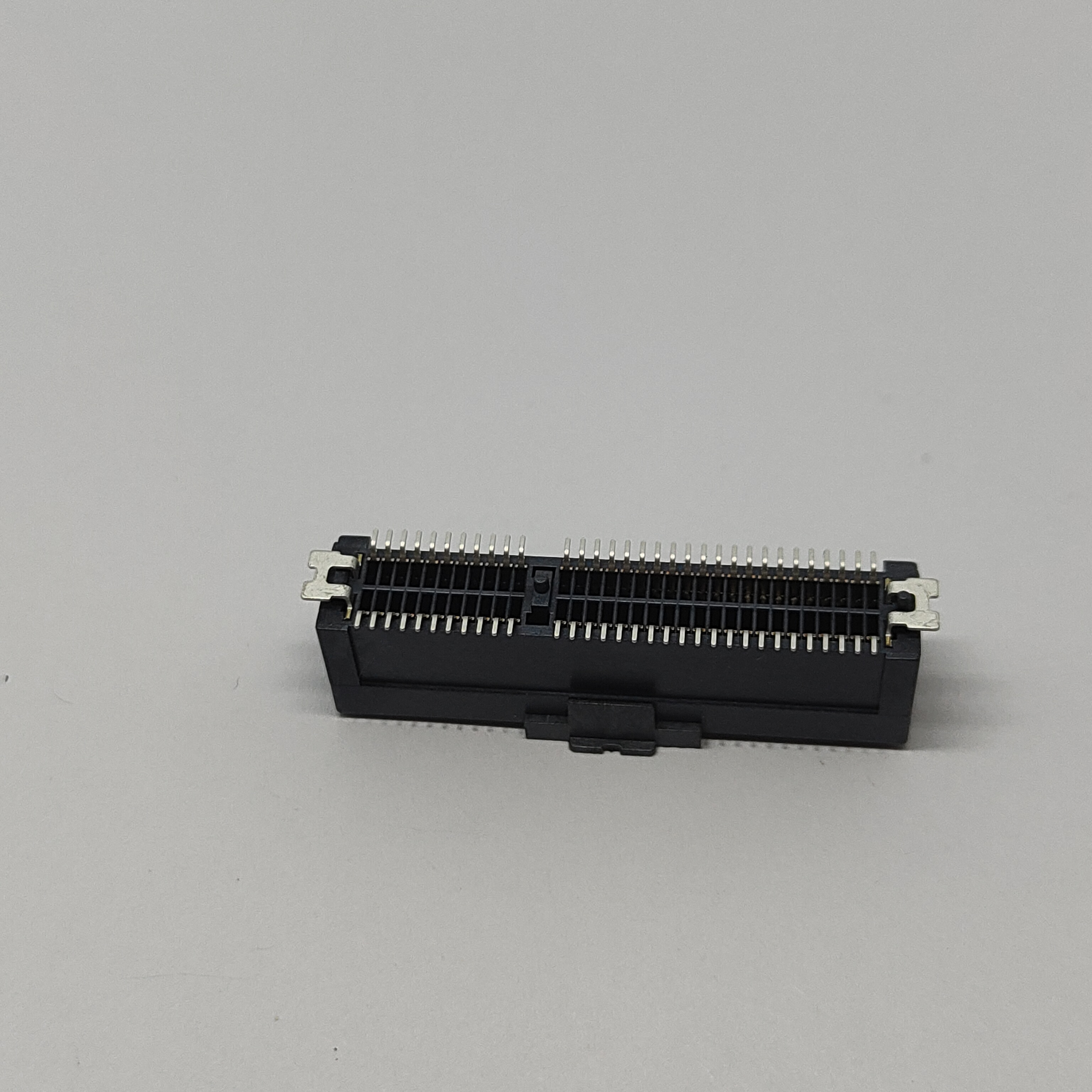 PCIe 4.0 64P SMT Connector W/ Ground Shield & CAP, LCP Black, Phosphor Bronze Au15u'', Tape & Reel