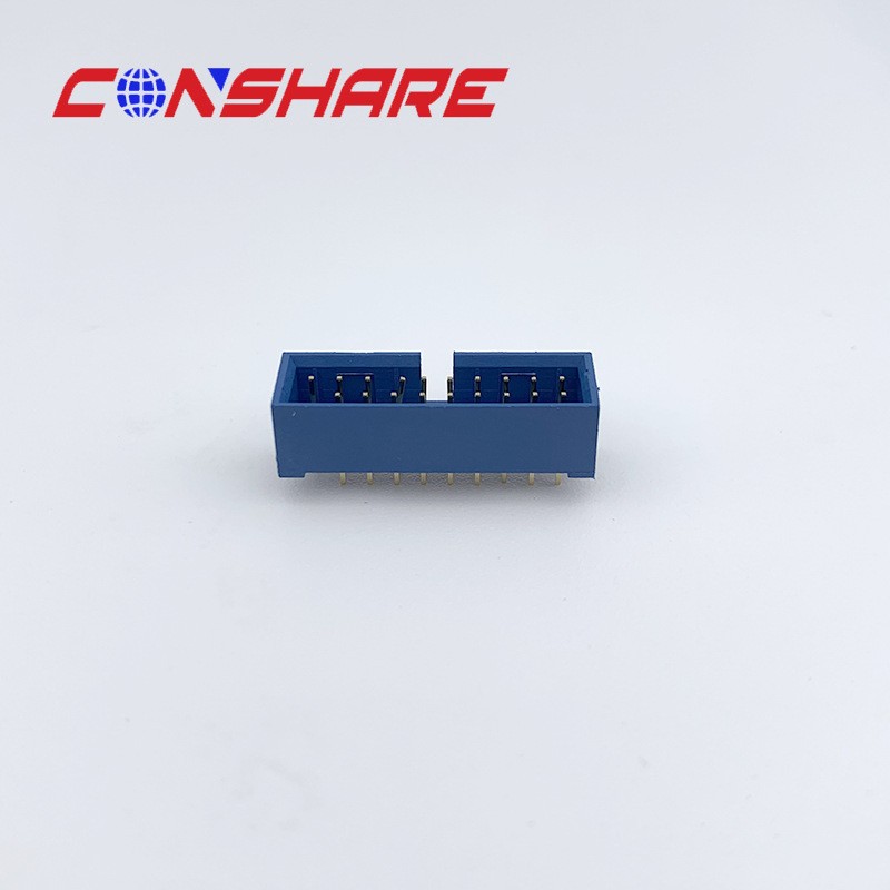 Box Header 3.0 Male, 180° DIP, Gold Flash (G/F) Blue