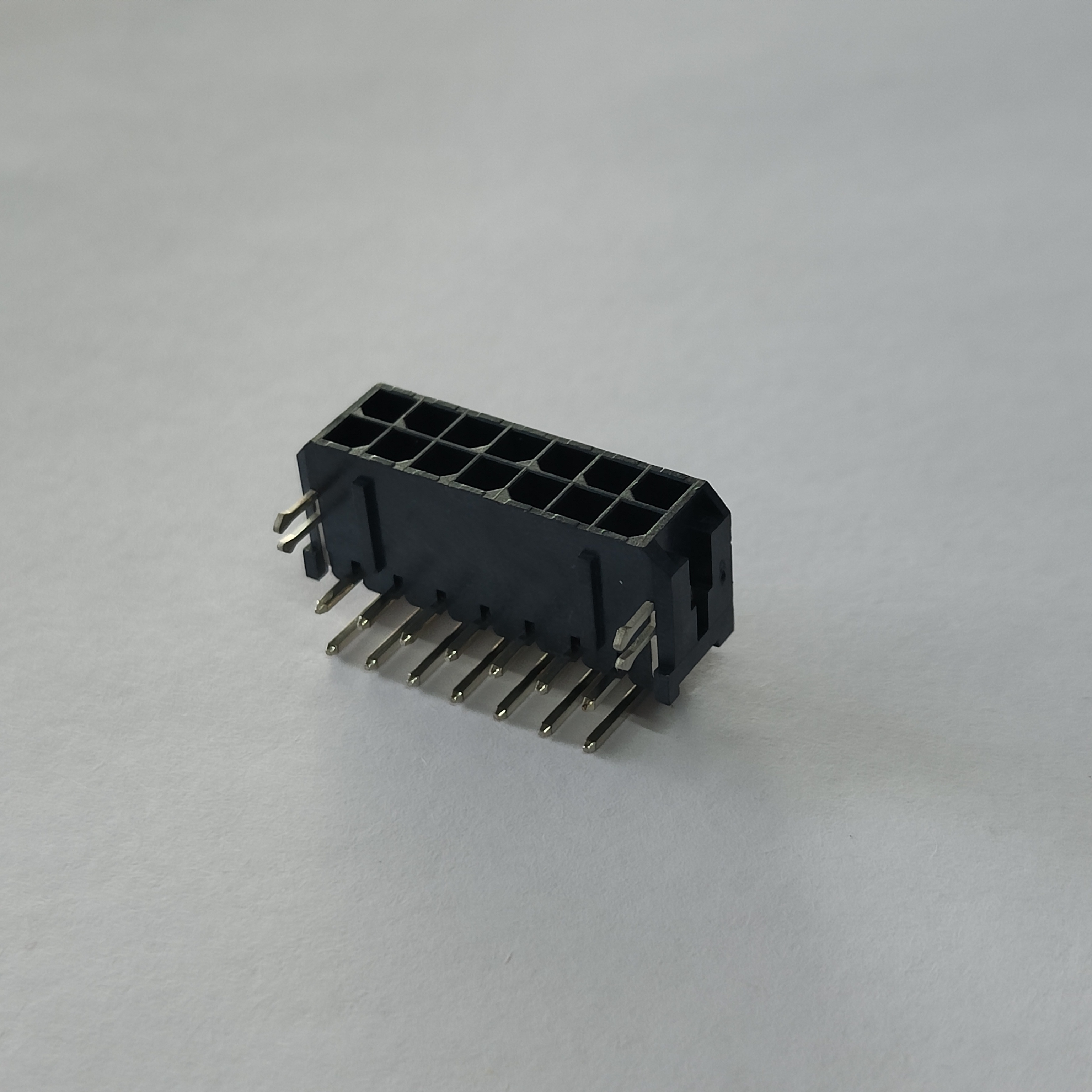 MX 3.0mm Pitch Dual Row Right Angle Header, 90°, DIP, LCP Material, Black, Dimension "L" = 3.00mm