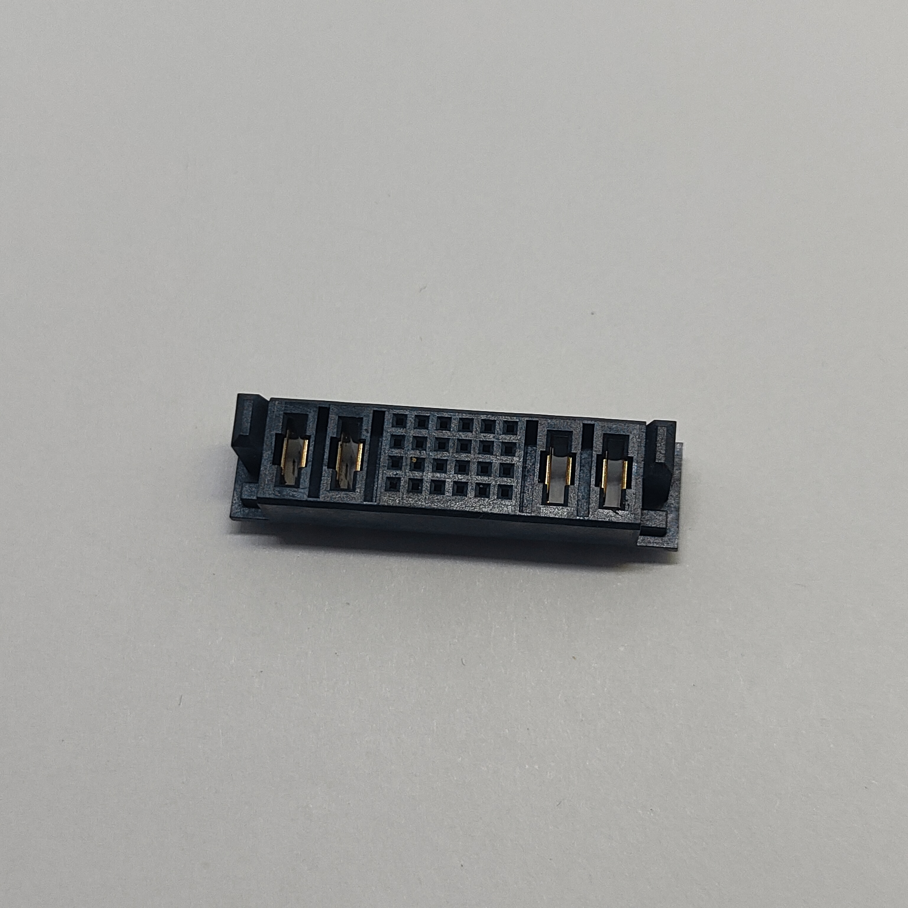 5.0mm Pitch Female Header, DIP 180° Vertical, 2 Power Pins Left 2 Power Pins Right, 2.0mm Signal Pins, Semi-Gold 10u" Plating