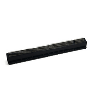 PCIe 164‑Pin Traditional Board‑Mount Connector, Non‑Rib, No‑Stand‑Off, Large Clip, PA66 Black, 3.85mm Pin Length, G/F Blister Tray Pack