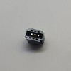 2.54mm Pitch Gold Finger DIP Connector 180° 2x3 Pin, Half Gold Tin 1u", High Temp Black Housing, 0.5mm Slot