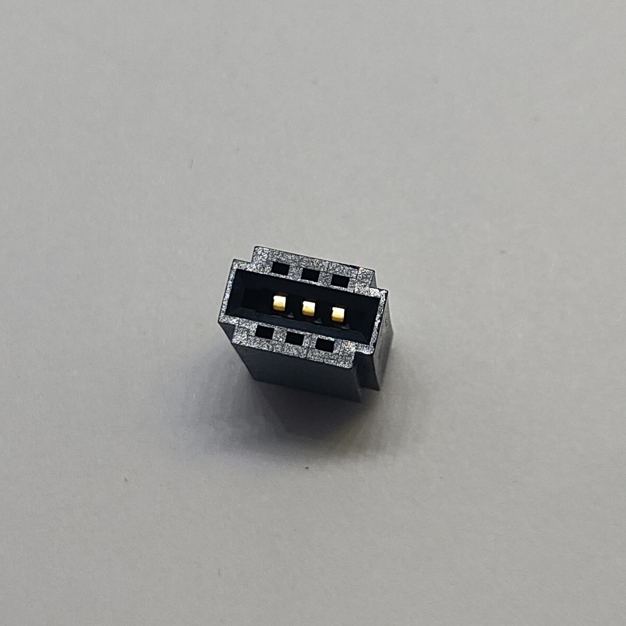 2.54mm Pitch Gold Finger DIP Connector 180° 2x3 Pin, Half Gold Tin 1u", High Temp Black Housing, 0.5mm Slot