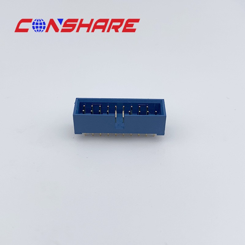 Box Header 3.0 Male, 180° DIP, Gold Flash (G/F) Blue