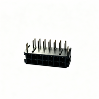 MX 3.0mm Pitch Dual Row Right Angle Header, 90°, DIP, LCP Material, Black, Dimension "L" = 3.00mm