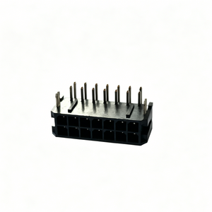 MX 3.0mm Pitch Dual Row Right Angle Header, 90°, DIP, LCP Material, Black, Dimension "L" = 3.00mm