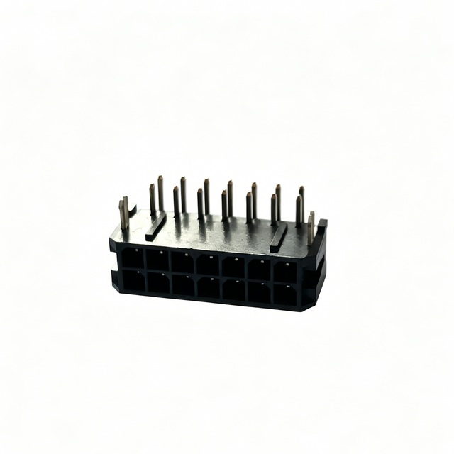MX 3.0mm Pitch Dual Row Right Angle Header, 90°, DIP, LCP Material, Black, Dimension "L" = 3.00mm