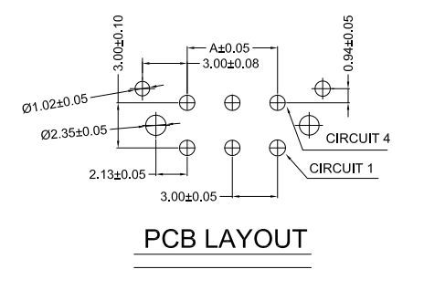 CONSHARE MX 3.0mm connector PCB footprint layout soldering pad dimensions