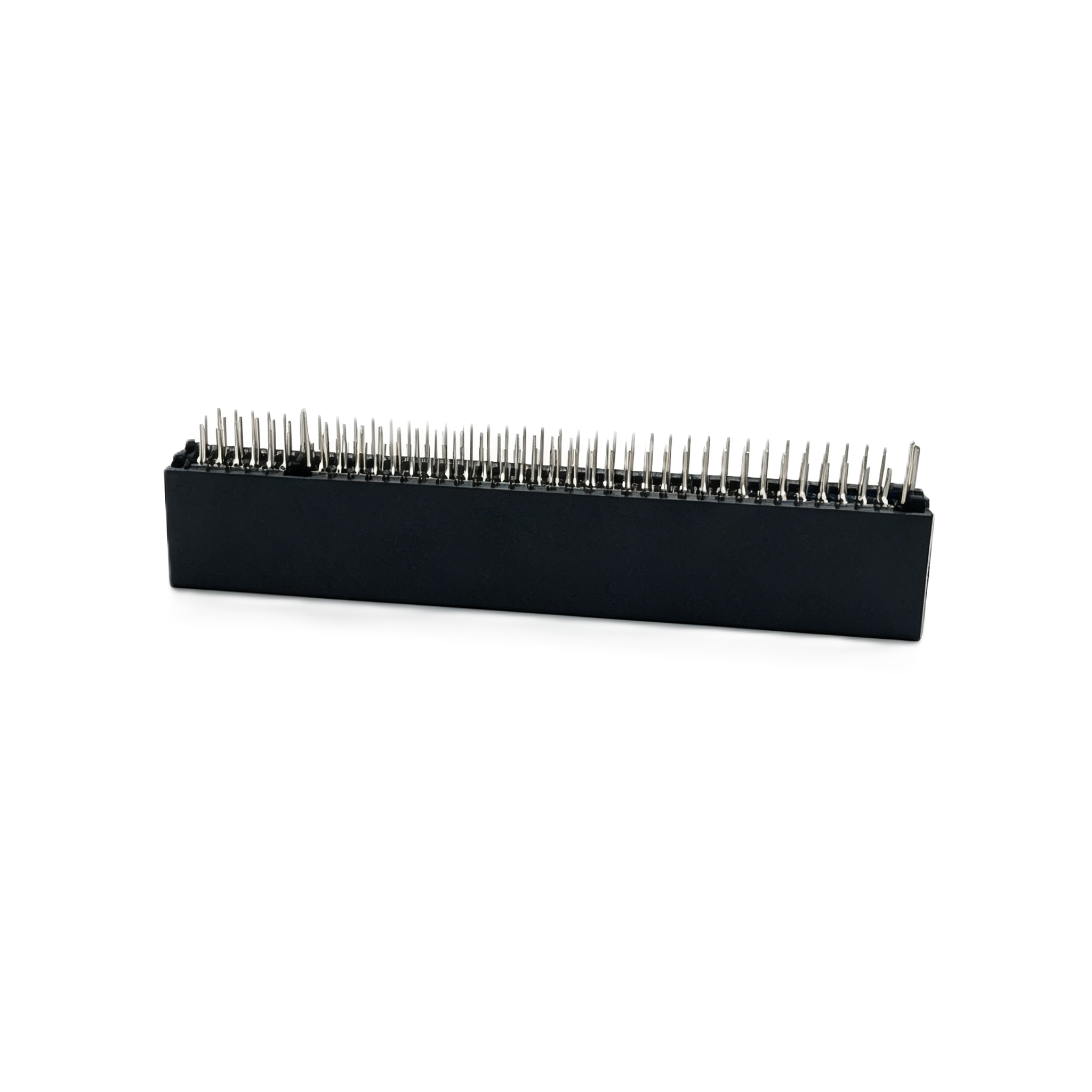 pcie‑164pin‑traditional‑connector‑gf‑plating‑2.5mm‑dip‑no‑logo‑pa66‑black‑tray‑package‑02‑isometric‑white‑bg.png