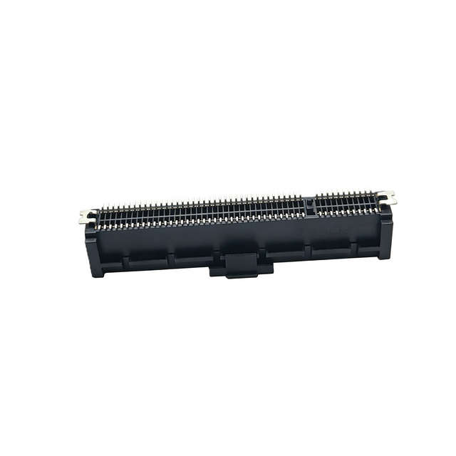 PCIe Gen4.0 98‑Pin Vertical SMT Connector w/ Ground Clip Au15u'' Rear Cover, Tape & Reel, No Logo