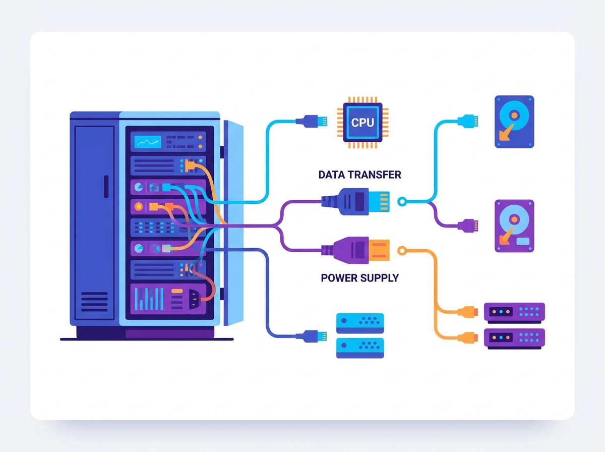 High-speed data center server connector hardware