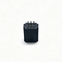2.54mm Pitch Gold Finger DIP Connector 180° 2x3 Pin, Half Gold Tin 1u", High Temp Black Housing, 0.5mm Slot
