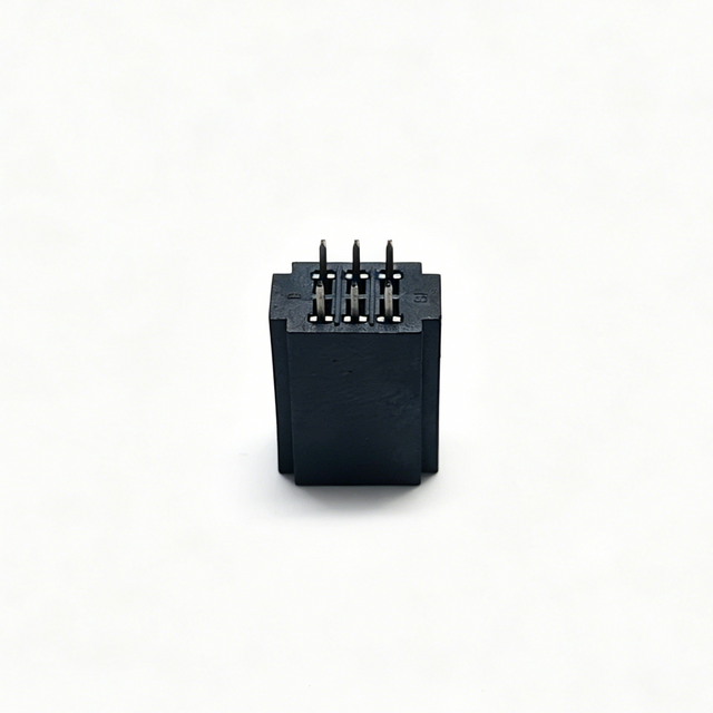 2.54mm Pitch Gold Finger DIP Connector 180° 2x3 Pin, Half Gold Tin 1u", High Temp Black Housing, 0.5mm Slot