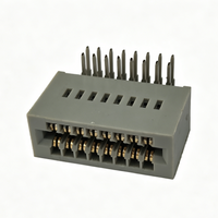 2.54×2.54mm Pitch 90° Right Angle DIP Gold Finger, 2×8P, 1μ" Gold Plating, Gray, No Logo