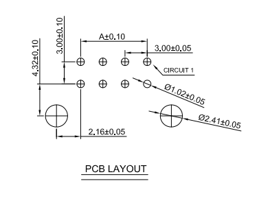 CONSHARE MX 3.0mm DIP header PCB footprint pad hole layout dimensions for Altium KiCad design
