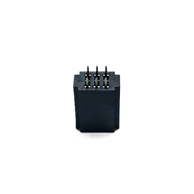 2.54mm Pitch Gold Finger DIP Connector 180° 2x3 Pin, Half Gold Tin 1u", High Temp Black Housing, 0.5mm Slot