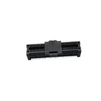 PCIe 4.0 64P SMT Connector W/ Ground Shield & CAP, LCP Black, Phosphor Bronze Au15u'', Tape & Reel