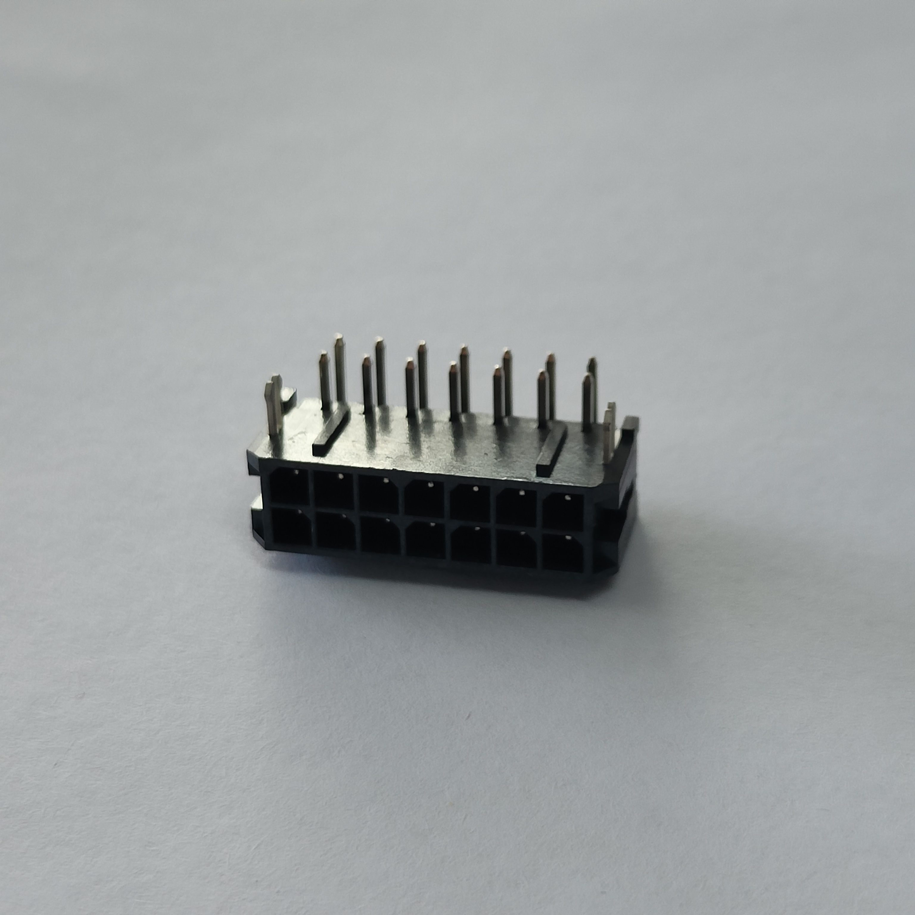 MX 3.0mm Pitch Dual Row Right Angle Header, 90°, DIP, LCP Material, Black, Dimension "L" = 3.00mm